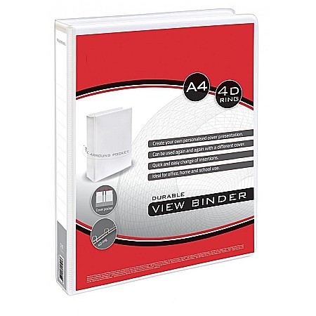 Caiete mecanice A4 - EU CAIET MECANIC  A4 4 INELE 2.5CM ALB 24510