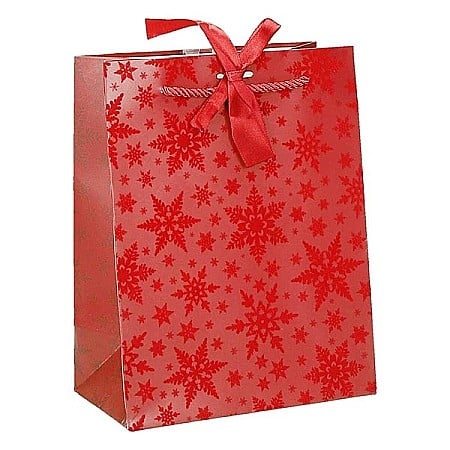 Ambalaje cu Spirit de Sărbătoare - EU SACOSA CADOU CRACIUN ROSIE CU STELUTE VELUR 23*18*10CM 77670