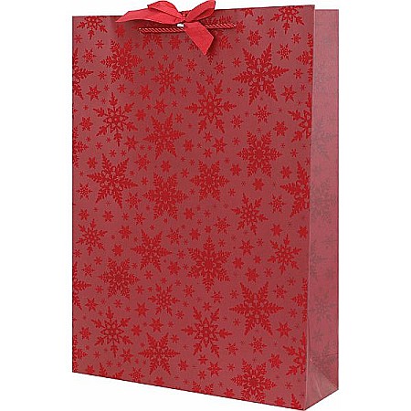 HOBBY - EU SACOSA CADOU CRACIUN ROSIE CU STELUTE VELUR 45*33*10CM 77672