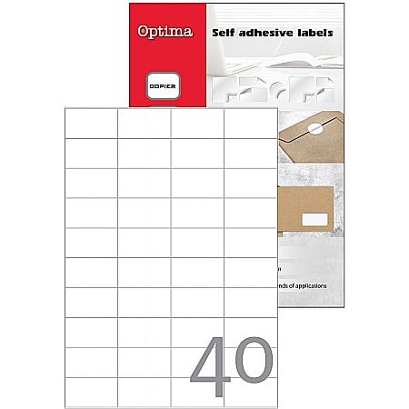 HARTIE PRODUSE DIN HARTIE - EU ETICHETE AUTOADEZIVE 40/A4 52.5*29.7MM 100COLI/SET 32081