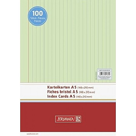 ORGANIZARE SI ARHIVARE - BR INDEX CARD A5 100/SET, DR, VERDE 2250150