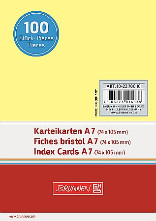 ORGANIZARE SI ARHIVARE - BR INDEX CARD A7 100/SET GALBEN VE 2270010