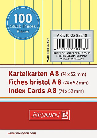 ORGANIZARE SI ARHIVARE - BR INDEX CARD A8 100/SET GALBEN DR 2282210