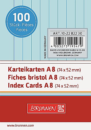 ORGANIZARE SI ARHIVARE - BR INDEX CARD A8 100/SET ALBASTRU DR 2282230