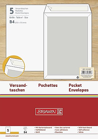 HARTIE PRODUSE DIN HARTIE - BR PLIC B4 250*353MM, INTARITURA MUCAVA, SILICONIC, 5/set, alb 53445