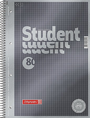 Caiete scolare - BR CAIET A4 80F SPIRA SI PERFORATII PREMIUM PATRATELE 67142