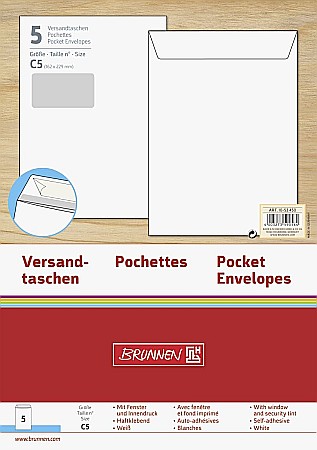 Plicuri simple - BR PLIC C5 5/SET 162*229MM SILICONIC, ALB, CU FEREASTRA STANGA 53450