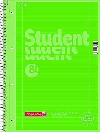 Caiete scolare - BR CAIET A4 80F SPIRA SI PERFORATII  VERDE KIWI COLOR CODE LINII 67927152