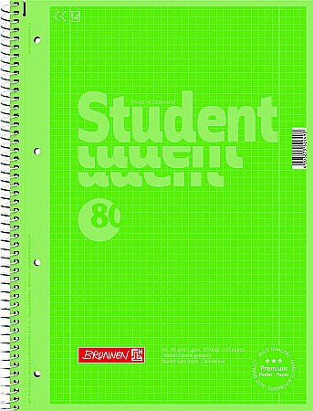 Caiete scolare - BR CAIET A4 80F SPIRA SI PERFORATII  VERDE KIWI COLOR CODE PATRATELE 67928152
