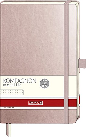 BR NOTES A5 192F KOMPAGNON ROSE GOLD METALIC CU ELASTIC DOTS 5554893 [1]
