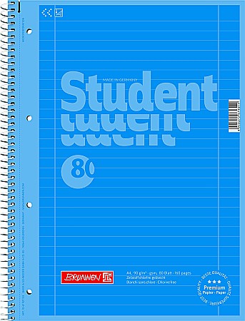 Caiete scolare - BR CAIET A4 80F SPIRA SI PERFORATII  ALBASTRU AZUR COLOR CODE LINII 67927133