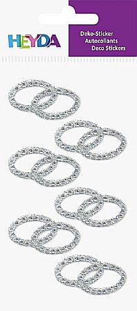 Stickere Decorative - KP STICKER DECOR 7.5*16.5CM 2 INELE CU STRASURI SI PERLE TRANSPARENTE 6 PCS 3782912