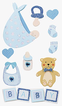 Stickere Decorative - KP STICKER DECOR 7.5*16.5CM BABY BOY II 10 PCS 3780629