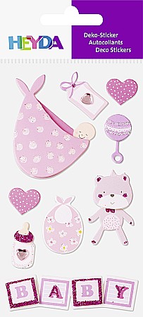 KP STICKER DECOR 7.5*16.5CM BABY GIRL II 9 PCS 3780630 [1]