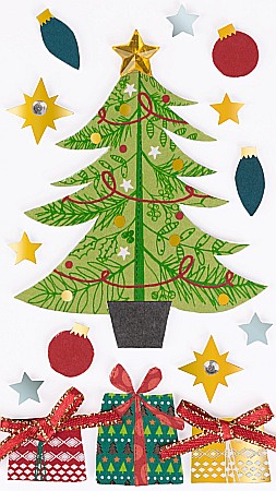 Abtibilduri, Stickere Christmas - KP STICKER DECOR 7.5*16.5CM BRAD DE CRACIUN 15PCS 3780665