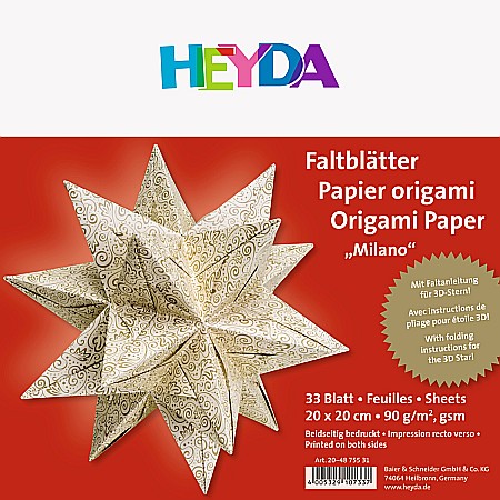 KP HARTIE ORIGAMI 20*20CM 90GR 33/SET MOTIV MILANO 4875531 [1]