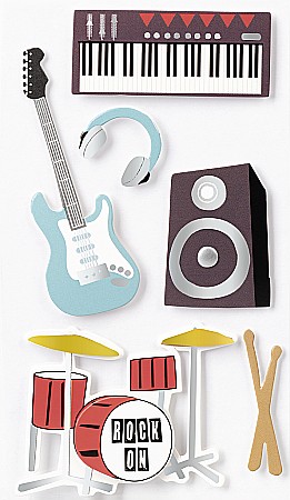 HOBBY - KP STICKER DECOR 7.5*16.5CM INSTRUMENTE MUZICALE 6 PCS 3780681