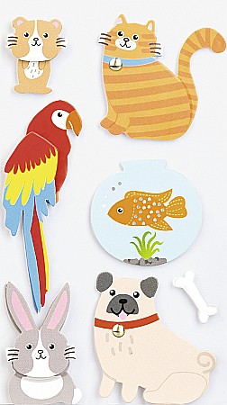 HOBBY - KP STICKER DECOR 7.5*16.5CM ANIMALE DE COMPANIE 7 PCS 3780691
