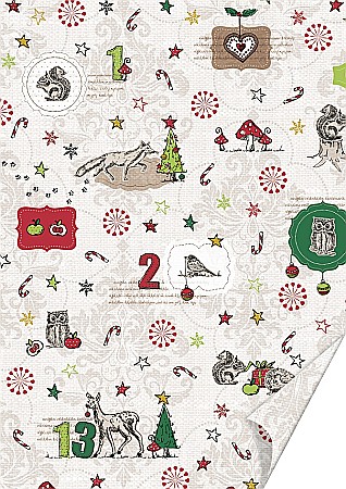 Carton Decor/ Hartie decor Craciun - KP CARTON DECOR 50*70 300GR MOTIV ANIMALELE PADURII CREM 4772017