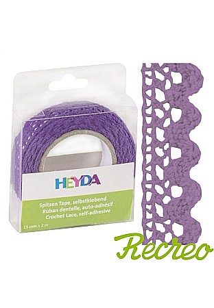 Ambalaje cu Spirit de Sărbătoare - KP BANDA DECOR DANTELA AUTOADEZIVA 15MM*2M HEYDA LAVANDA 3584566