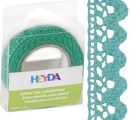 KP BANDA DECOR DANTELA AUTOADEZIVA 15MM*2M HEYDA TURQUOISE 3584556 [1]