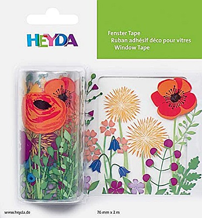 ARTICOLE DE BIROU - KP BANDA AUTOADEZIVA DECORATIVA FEREASTRA 200*7.5CM FLORI DE CAMP 3584477