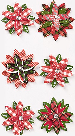 Abtibilduri, Stickere Christmas - KP STICKER DECOR 7.5*16.5CM FLORI DE CRACIUN 6PCS 3780721