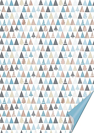 Carton Decor/ Hartie decor Craciun - KP CARTON DECOR 50*70 300GR MOTIV BRAD ALBASTRU ROSE-GOLD 4771838