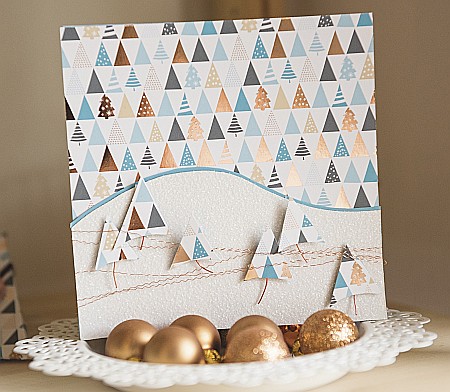 KP CARTON DECOR 50*70 300GR MOTIV BRAD ALBASTRU ROSE-GOLD 4771838 [1]