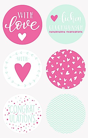 Stickere Decorative - KP STICKERE LOVE PINK  6/SET HEYDA 3780803