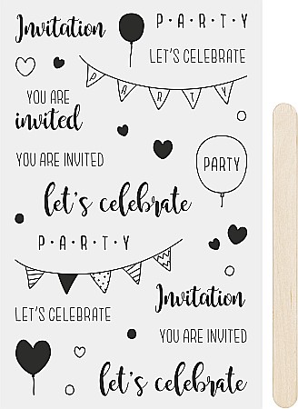 HOBBY - KP STICKERE TRANSFERABILE PARTY NEGRE 10*19CM HEYDA 3780904