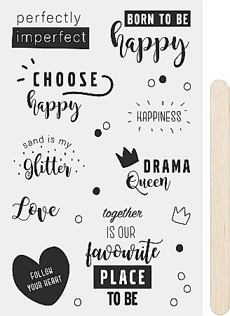 HOBBY - KP STICKERE TRANSFERABILE HAPPY NEGRE 10*19CM HEYDA 3780907