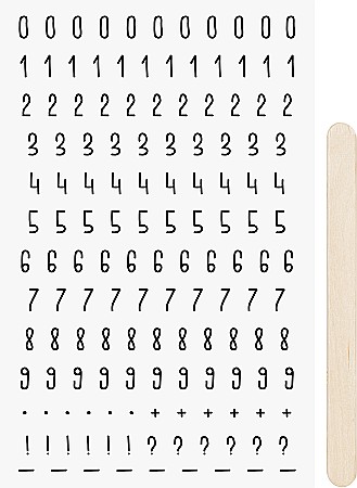 HOBBY - KP STICKERE TRANSFERABILE NUMBERS 10*19CM 3780908