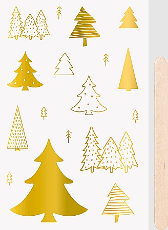 Abtibilduri, Stickere Christmas - KP STICKERE TRANSFERABILE BRADUTI AURII 10*19CM 3780945