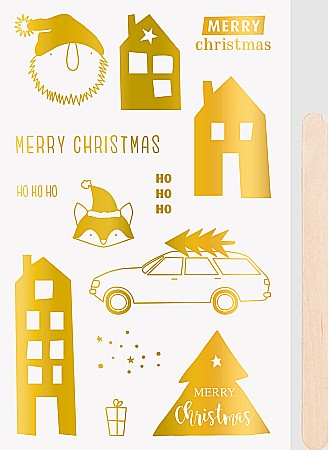 Abtibilduri, Stickere Christmas - KP STICKERE TRANSFERABILE MOTIV CRACIUN AURII 10*19CM 3780947