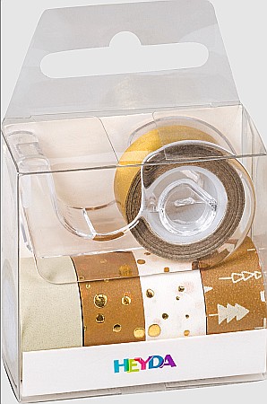 KP MINI BANDA AUTOADEZIVA DECOR CU DISPENSER 12MM*3M 5/SET NATURA AURIE CRACIUN 3584538 [1]