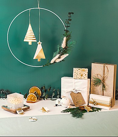 KP MINI BANDA AUTOADEZIVA DECOR CU DISPENSER 12MM*3M 5/SET NATURA AURIE CRACIUN 3584538 [3]