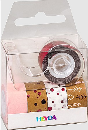 KP MINI BANDA AUTOADEZIVA DECOR CU DISPENSER 12MM*3M 5/SET NATURA ROSIE CRACIUN 3584540 [1]