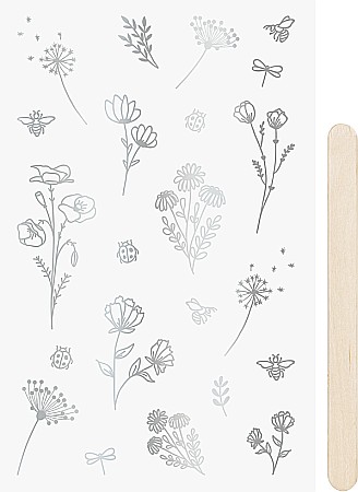 Stickere Decorative - KP STICKERE TRANSFERABILE FLORI ARGINTII 10*19CM 3780967