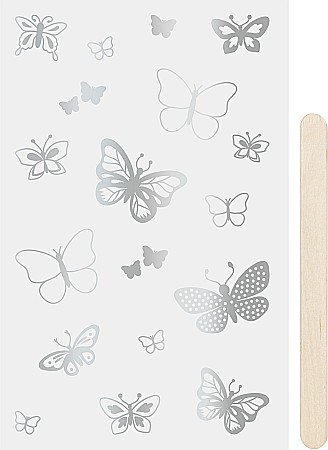 HOBBY - KP STICKERE TRANSFERABILE FLUTURI ARGINTII 10*19CM HEYDA 3780968