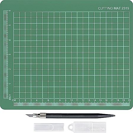 INSTRUMENTE DE DESEN SI PROIECTARE - KP SET DE TAIERE, PLANSETA TAIERE A4 SI ACCESORII, 8 PCS/SET, VERDE 4889529