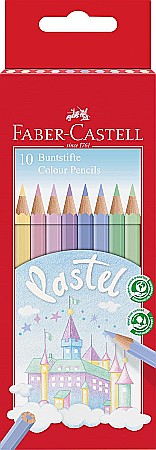 Creioane colorate - LEC CREIOANE COLORATE FABER-CASTELL PASTEL 10/SET FC111211