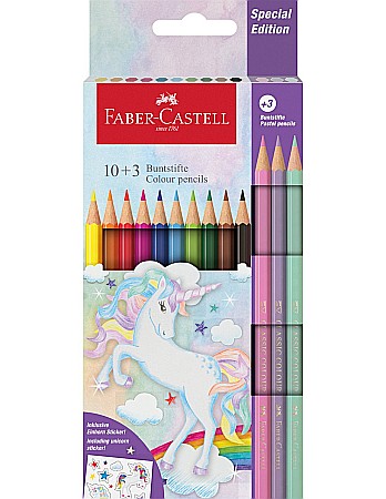 RECHIZITE SCOLARE - LEC CREIOANE COLORATE FABER-CASTELL UNICORN 10/SET+3 FC111219