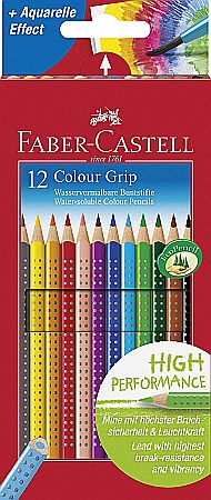 Creioane Colorate Acuarelabile la Set - LEC CREIOANE COLORATE FABER-CASTELL AQUARELL GRIP 12/SET FC112412