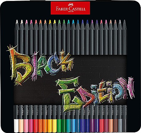 RECHIZITE SCOLARE - LEC CREIOANE COLORATE FABER-CASTELL BLACK EDITION 24/SET FC116425 CUTIE METAL