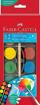 Acuarele - LEC ACUARELE FABER-CASTELL 12 CULORI cu PENSULA 2023 FC125018