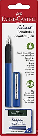 RECHIZITE SCOLARE - LEC STILOU SCOLAR ALBASTRU SI 6 CARTUSE FABER-CASTELL FC149811