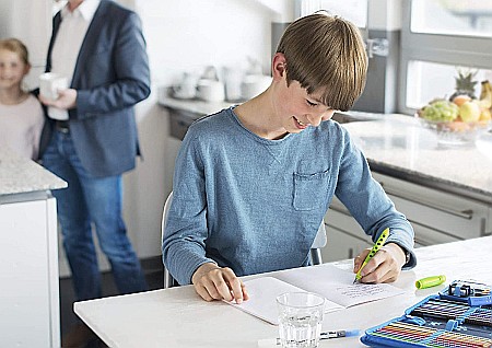 LEC STILOU SCOLAR FABER-CASTELL SCRIBOLINO DREPTACI ALBASTRU PENITA A FC149847 [5]