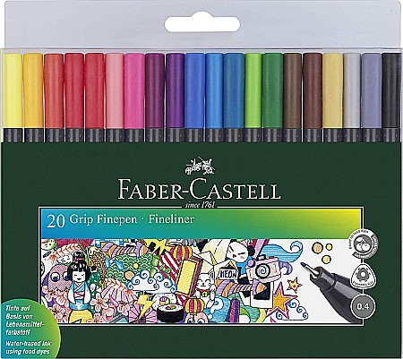 INSTRUMENTE DE SCRIS - LEC FINELINER FABER-CASTELL GRIP 0.4MM 20/SET FC151620