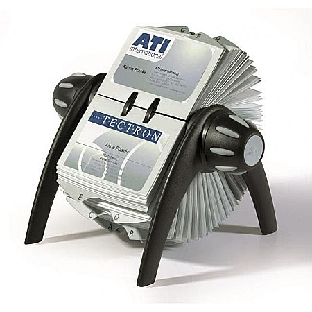 Suporturi si mape carti vizita - Suport Rotativ carti de vizita, ROLODEX, 400 carti de vizita, negru DB241701